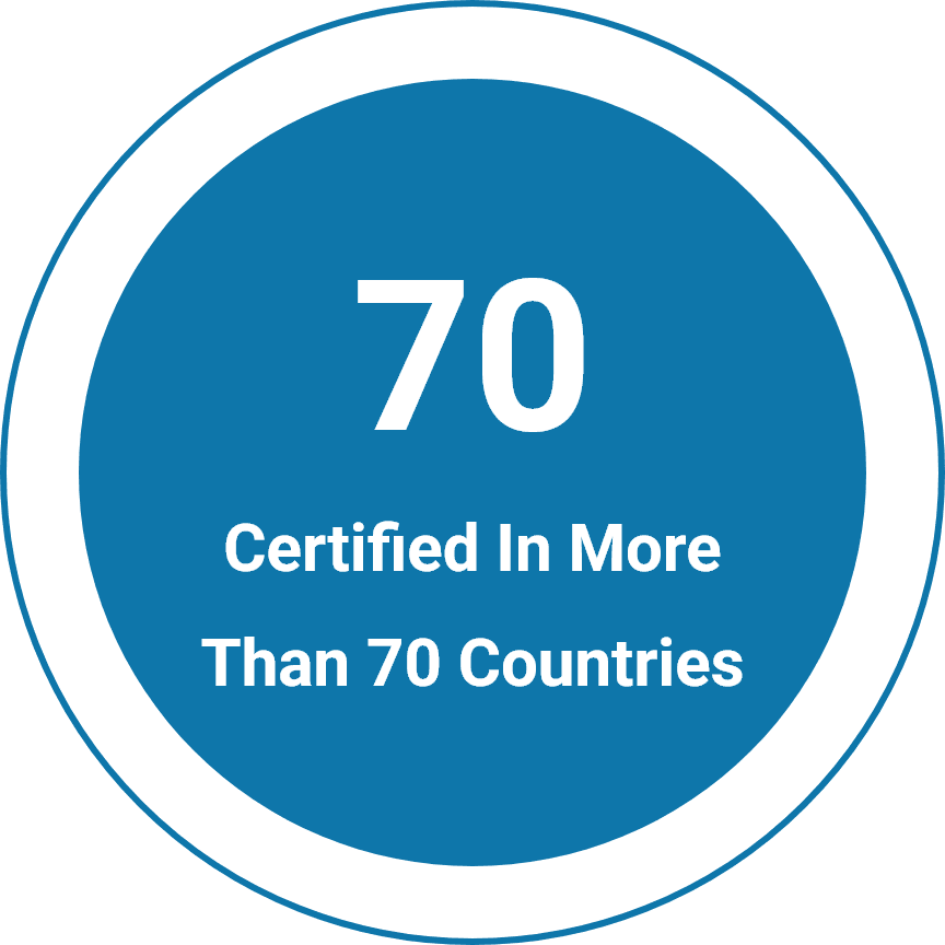 Certified in More Than 70 Countries