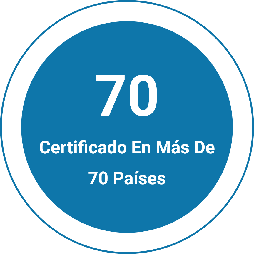 Certificado en más de 70 países