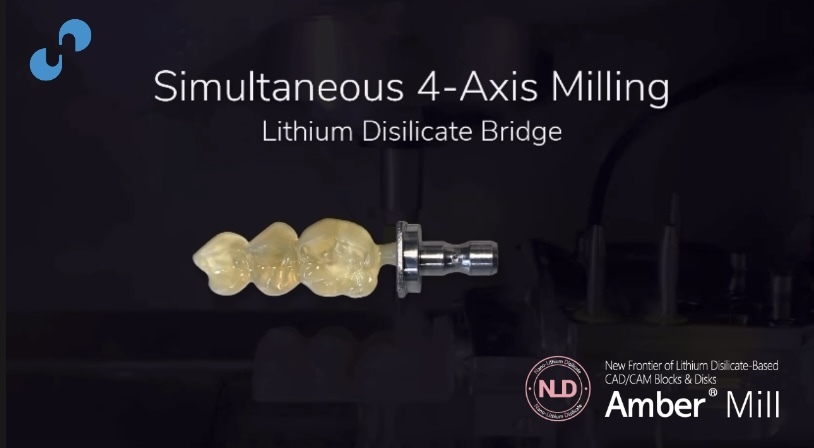 [Tutorial] Amber Mill 3-unit bridge Procedure ( Nano Lithium Disilicate Glass-Ceramics Amber Mill )